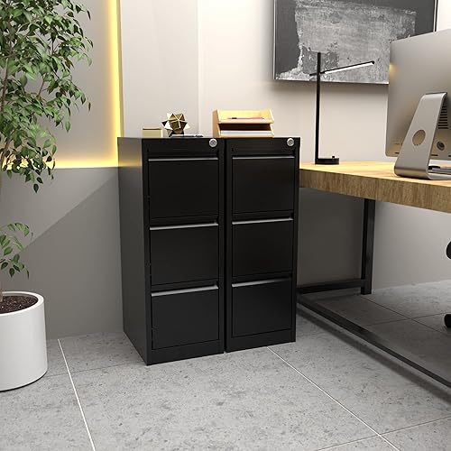 Miniatura 4 de JAORD Archivadores de letras de metal con cerradura, archivador vertical de acero para oficina, hogar, 17.72 pulgadas de profundidad x 14.96