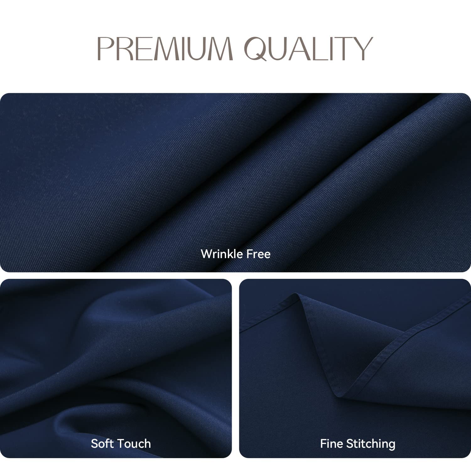 Romanstile Navy Table Cloth Round 160 cm,Water Resistant and Stain Resistant Washable Table Cloths Wrinkle Free Table Cover for Christmas Kitchen Dining table Party Wedding Garden and Outdoor New Year - Image 3