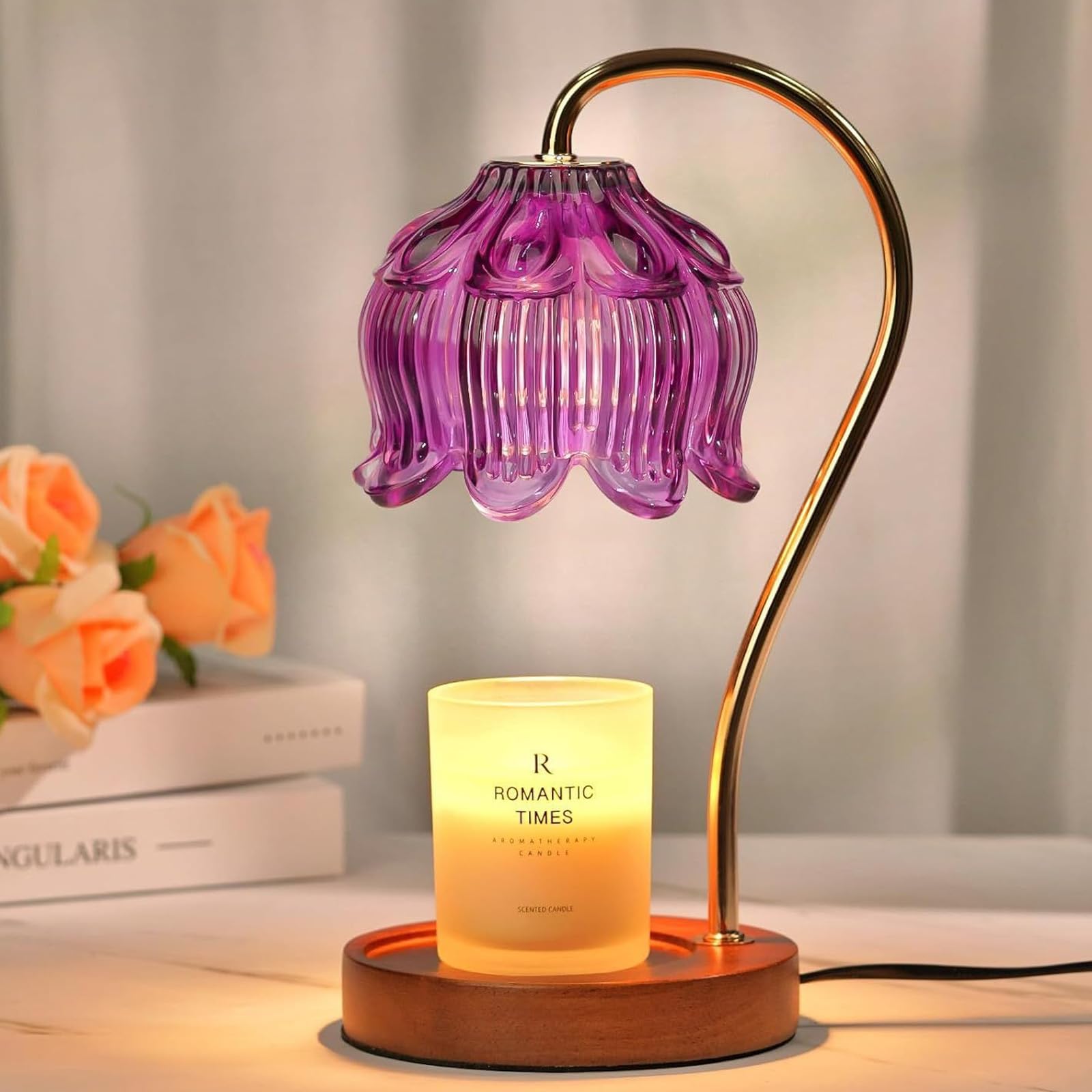 AVEKI Cute Candle Warmer Lamp, Dimmable Strawberry Lamp with Timer & 2 Bulbs, Electric Wax Melter, Birthday Valentine's Day Gift for Women Mother, Housewarming Gifts New Home (Purple)