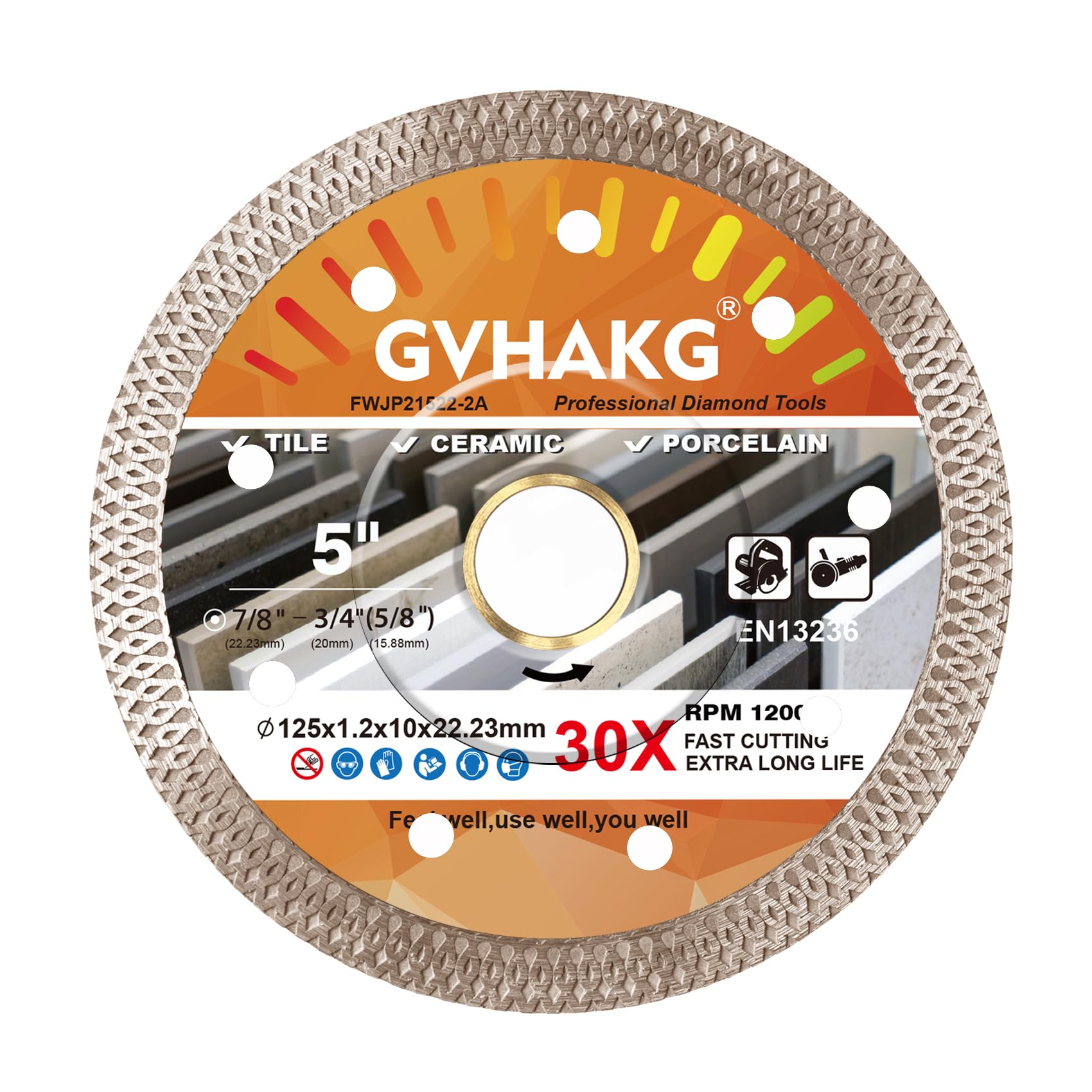 GVHAKG Diamant Trennscheibe,Diamantscheibe für Winkelschleifer und Flex