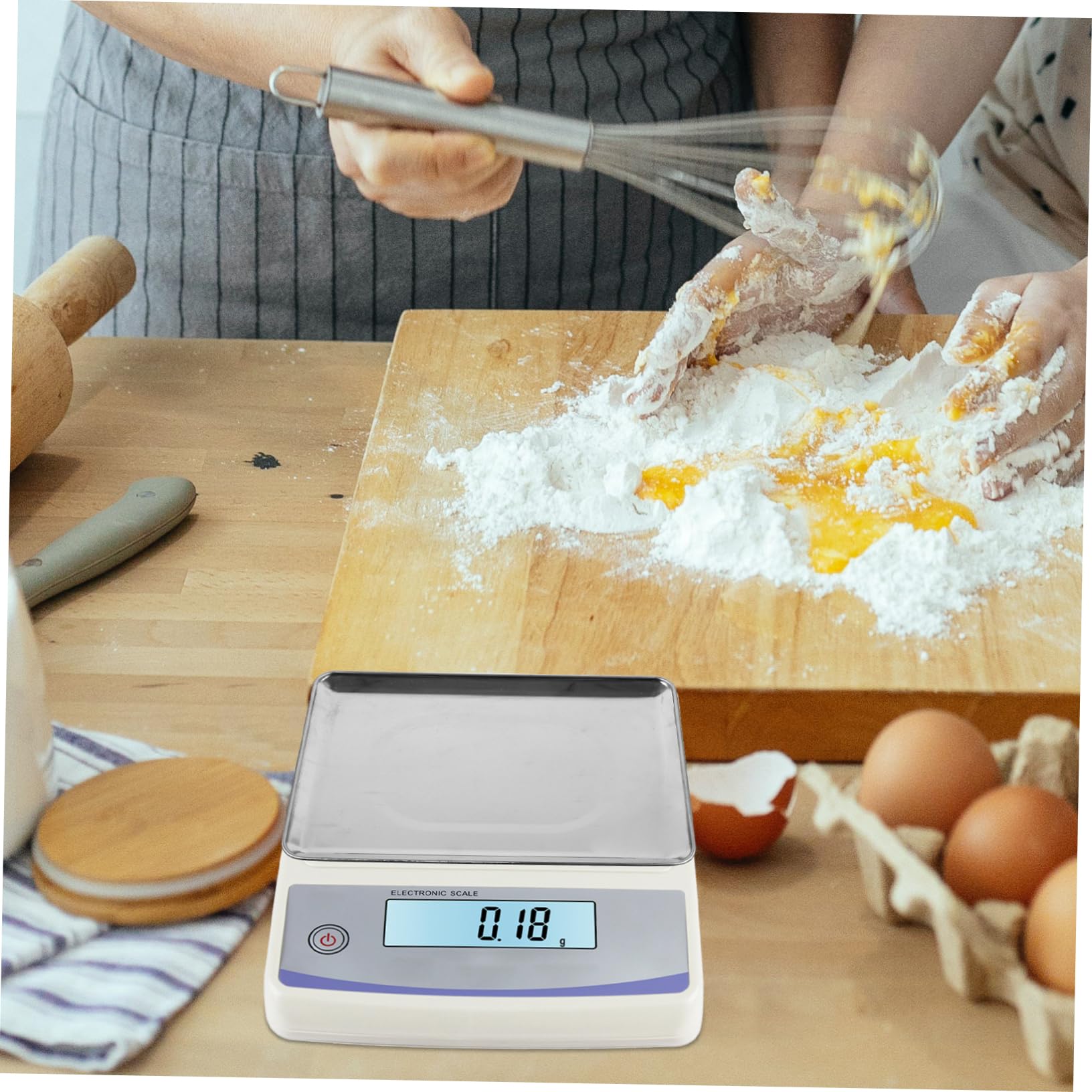 Garneck Digital Kitchen Weighing Scale Pan 30kg Load Capacity Metal Scale Tray