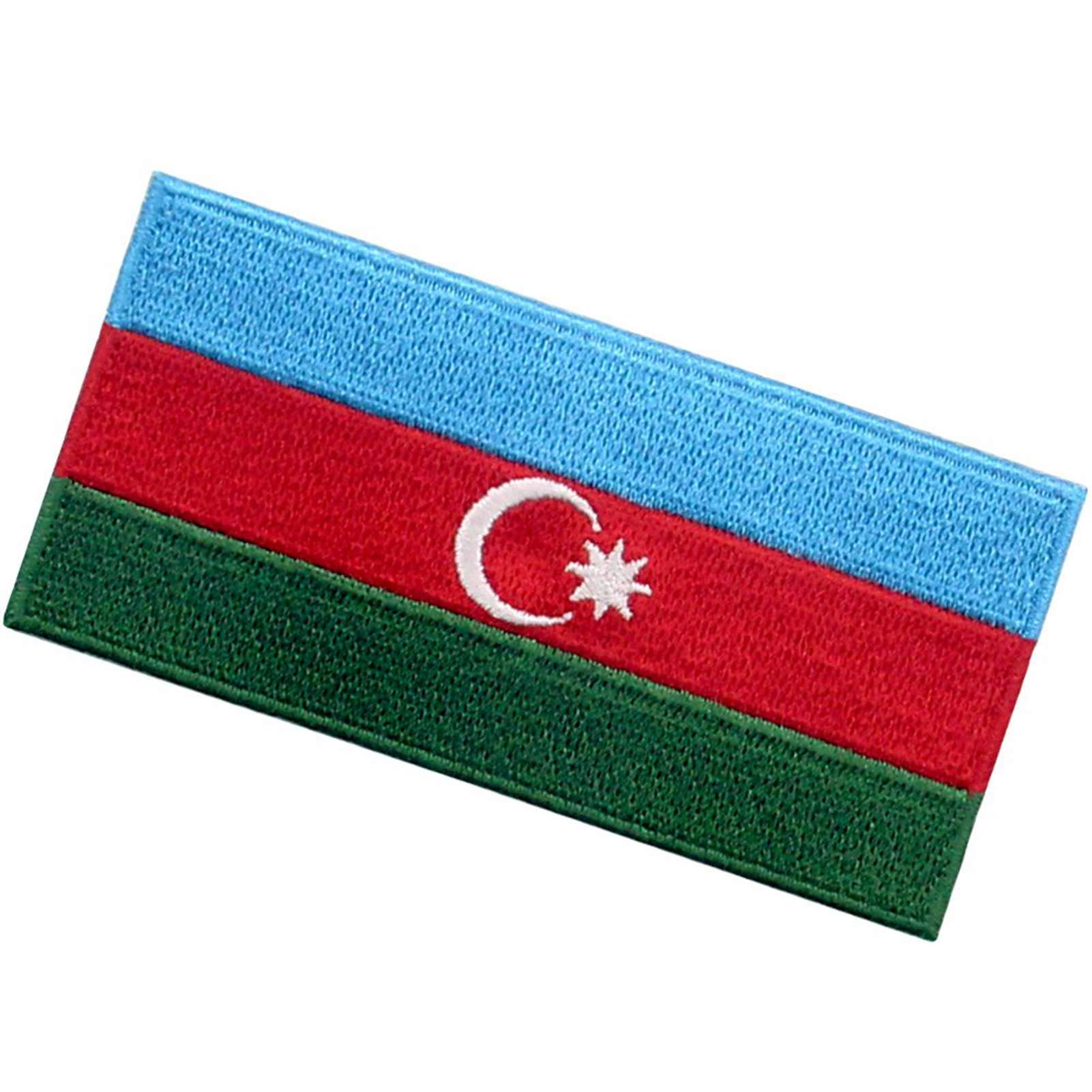 Patch Ricamata Bandiera Dell'Azerbaijan Da Stirare O Cucire - Emblema Nazionale Applique