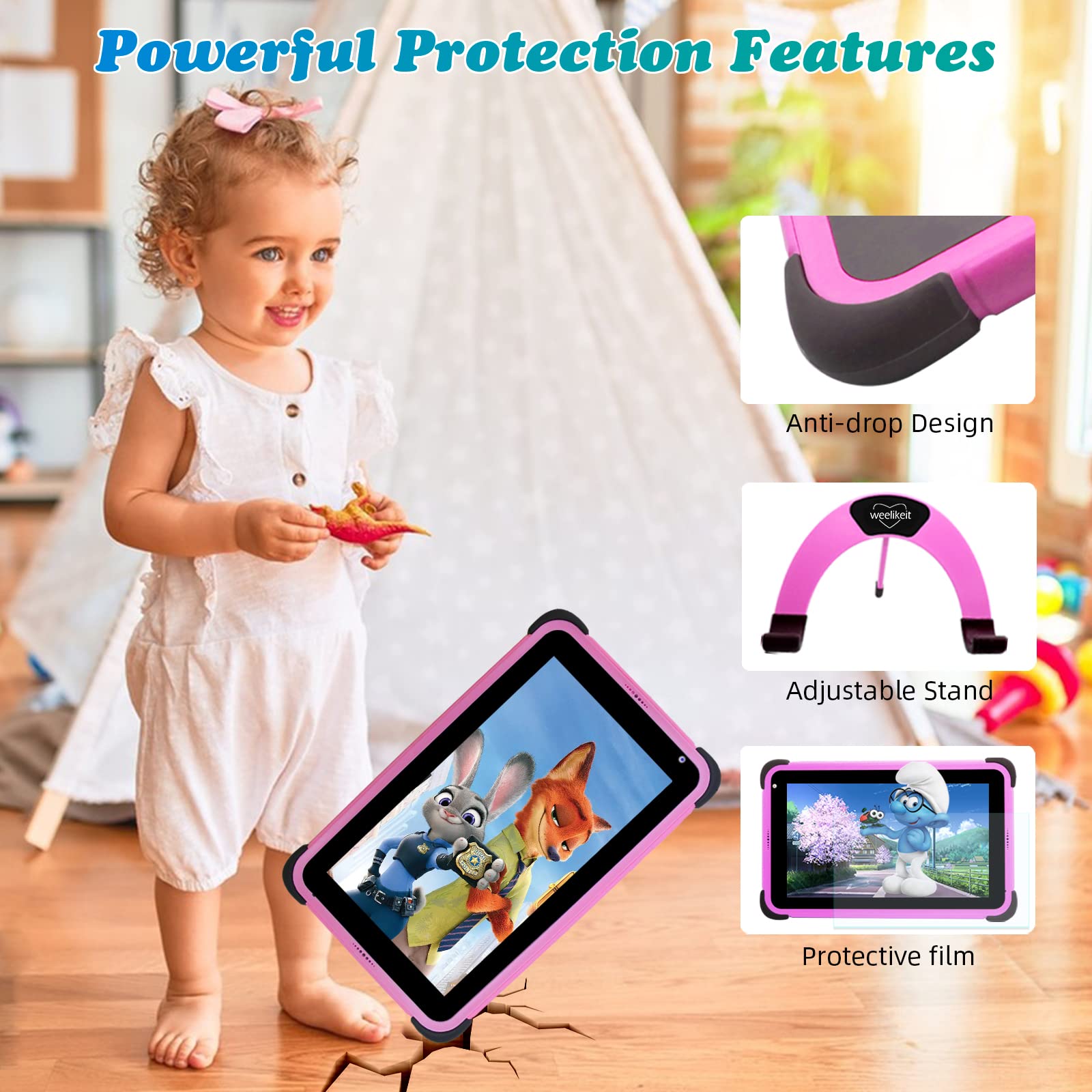 Tablette Enfants Android 14,Tablette Enfant 8 Pouces, G1 Tab Mini Kids Tablettes Tactiles Pour