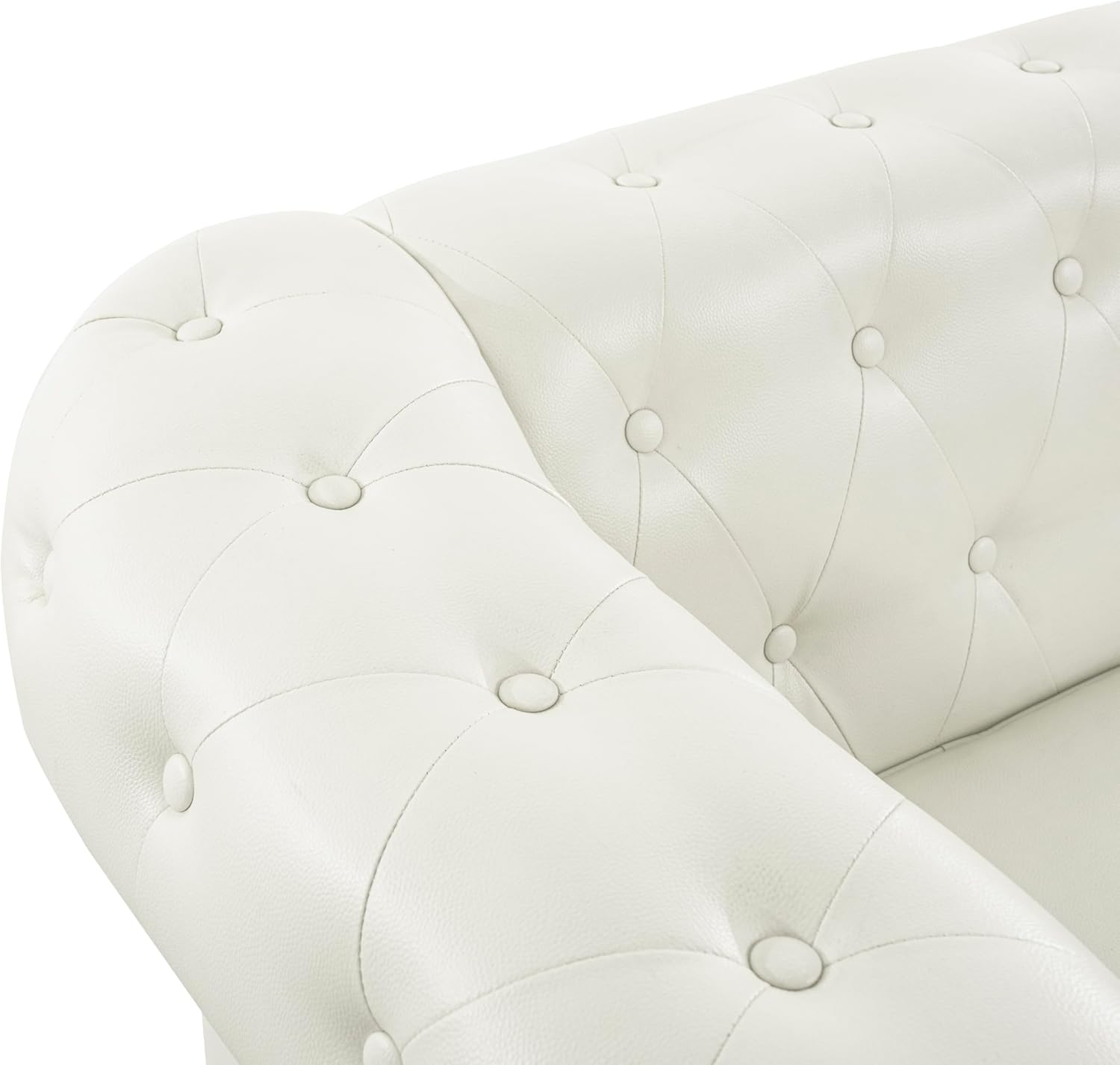 Naomi Home Modern Office Loveseat Sofa for Reception & Lobby – Faux Leather Couch with Plush Cushions, Solid Wood Frame, Button Tufted Design