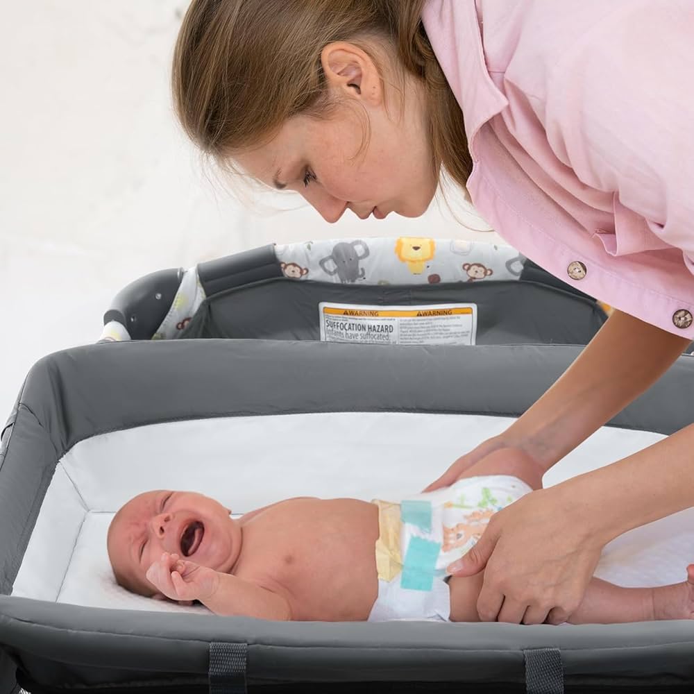 Soobaby 5-in-1 Infant Crib, Bedside Sleeper, and Travel Crib
