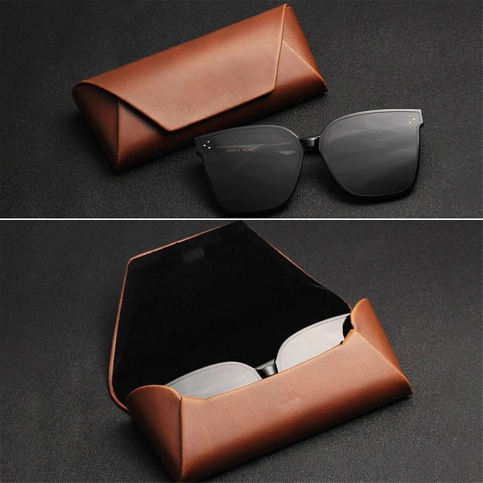 2 uds Estuche de cuero for gafas, estuche for sol for mujer, for, bolsa for sólidas, accesorios Para Viajes Y Vacaciones