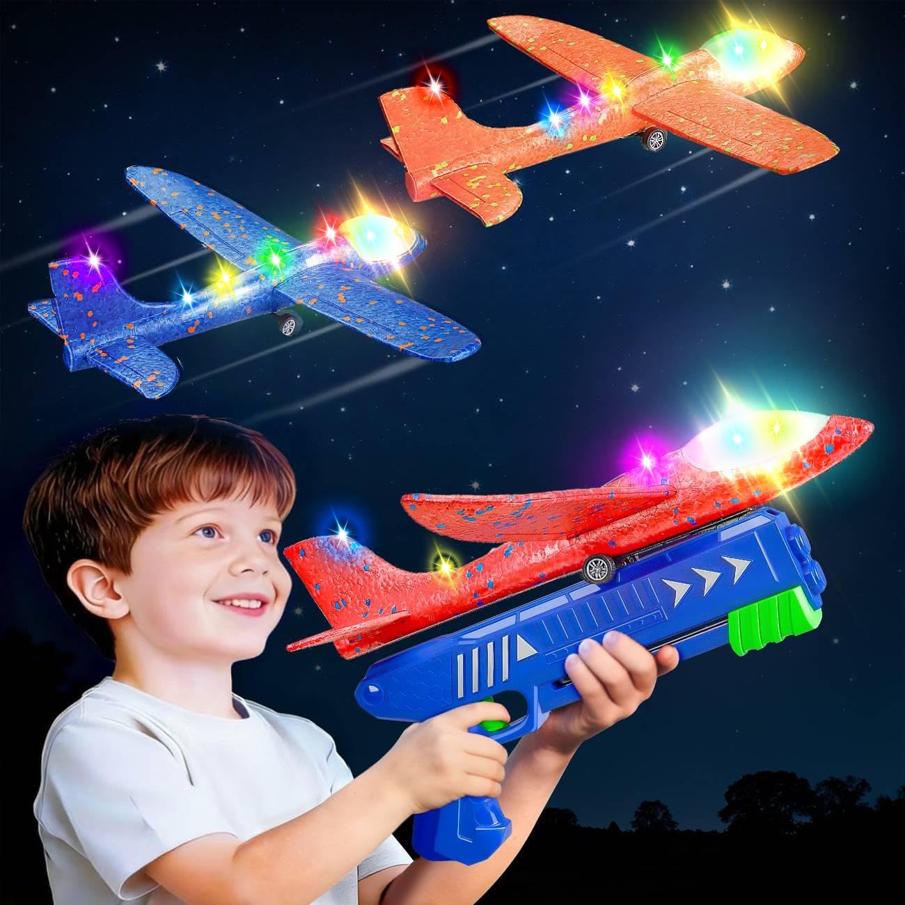 Airplane Launcher Toy for Kids | Handheld Glider Plane Launcher Gun with 3 Foam Flying Planes | Outdoor Flying Toy for Boys & Girls | Fun Party Gift for Children-image-4