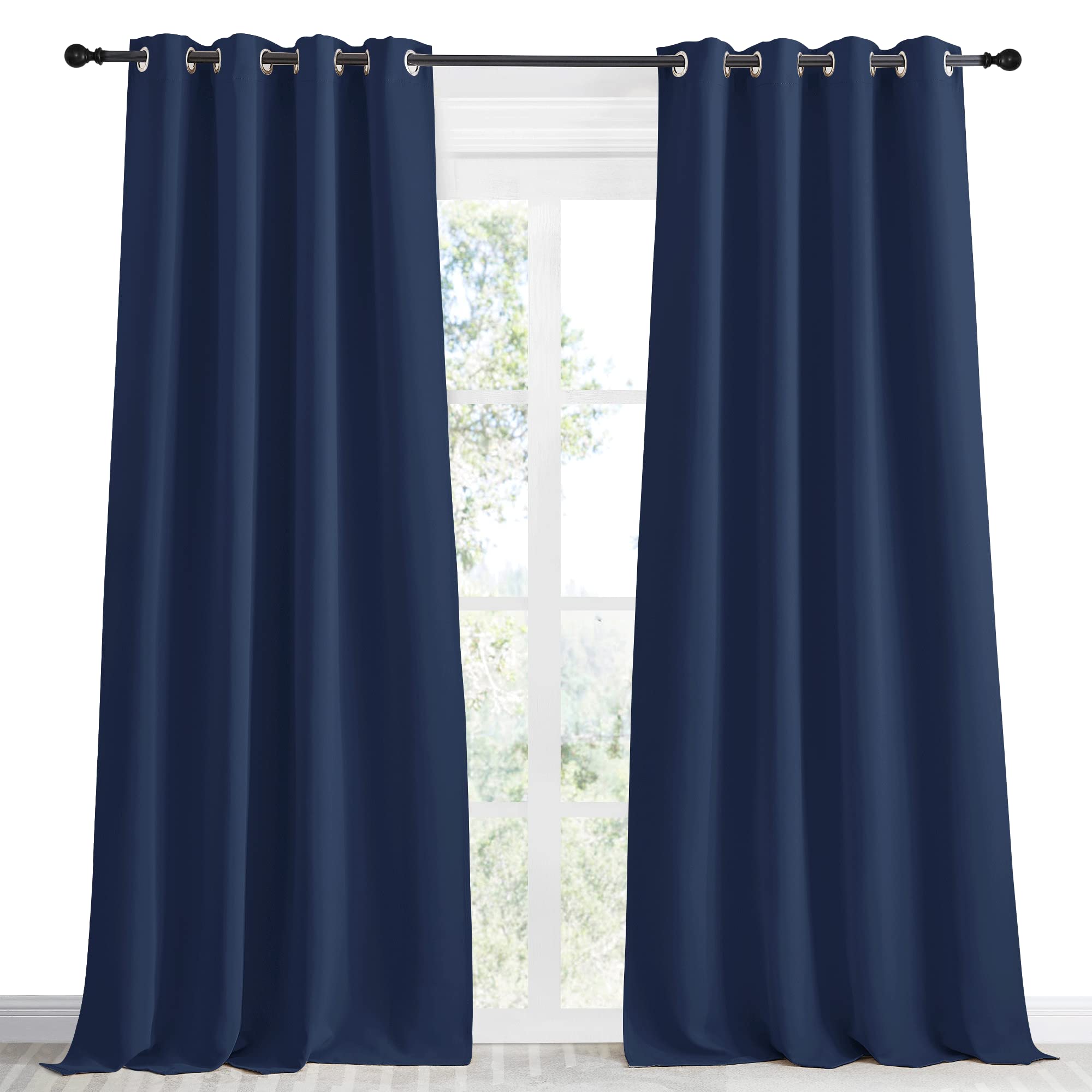 NICETOWN Blackout Curtain Panel, Navy, 55 inches Wide by 96 inches Long, 1 PC - Image 2