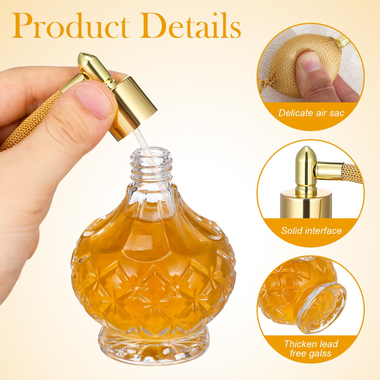 Spryskiwacz do perfum z 1 sztuką perfum w stylu vintage, butelka do ponownego napełniania, butelka na perfumy z butelką na perfumy w stylu vintage