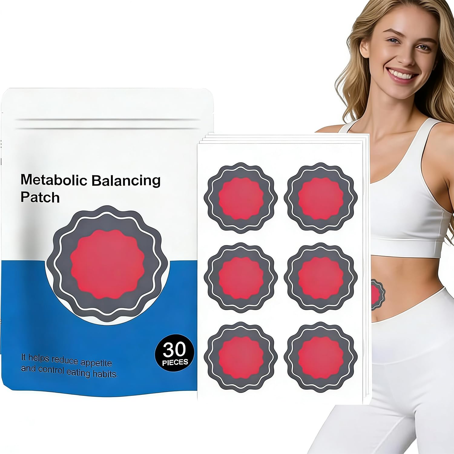 POP lina Cerotti Dimagranti, 30 Pezzi Metabalance-Patch, Cerotti Dimagranti per l’Equilibrio del Metabolismo, Ingredienti Naturali, Sostegno-Delicato per il Corpo