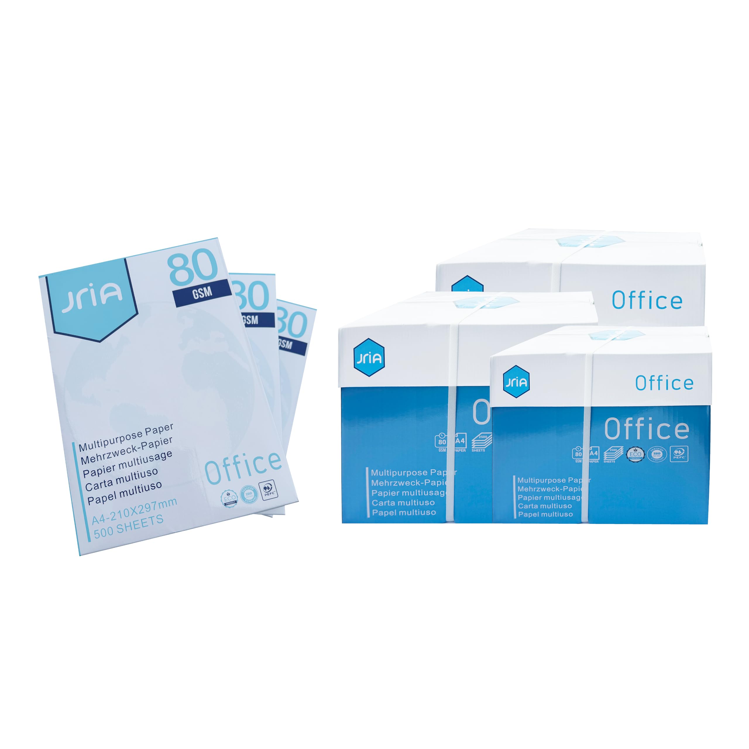 Basic Druckerpapier DIN A4 80g Weißes Universal Office Paper Kopierpapier Ideal für Büro und Heim (10 Ries | 5000 Blatt)