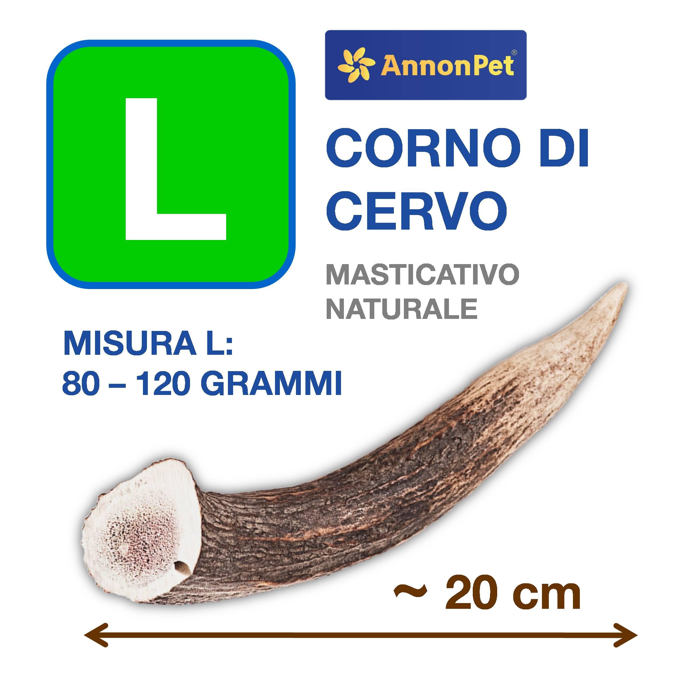 Corno di Cervo per Cani Ricco di Calcio e Fosforo Large Igiene Orale Salute Dentale Riduce Tartaro Ansia