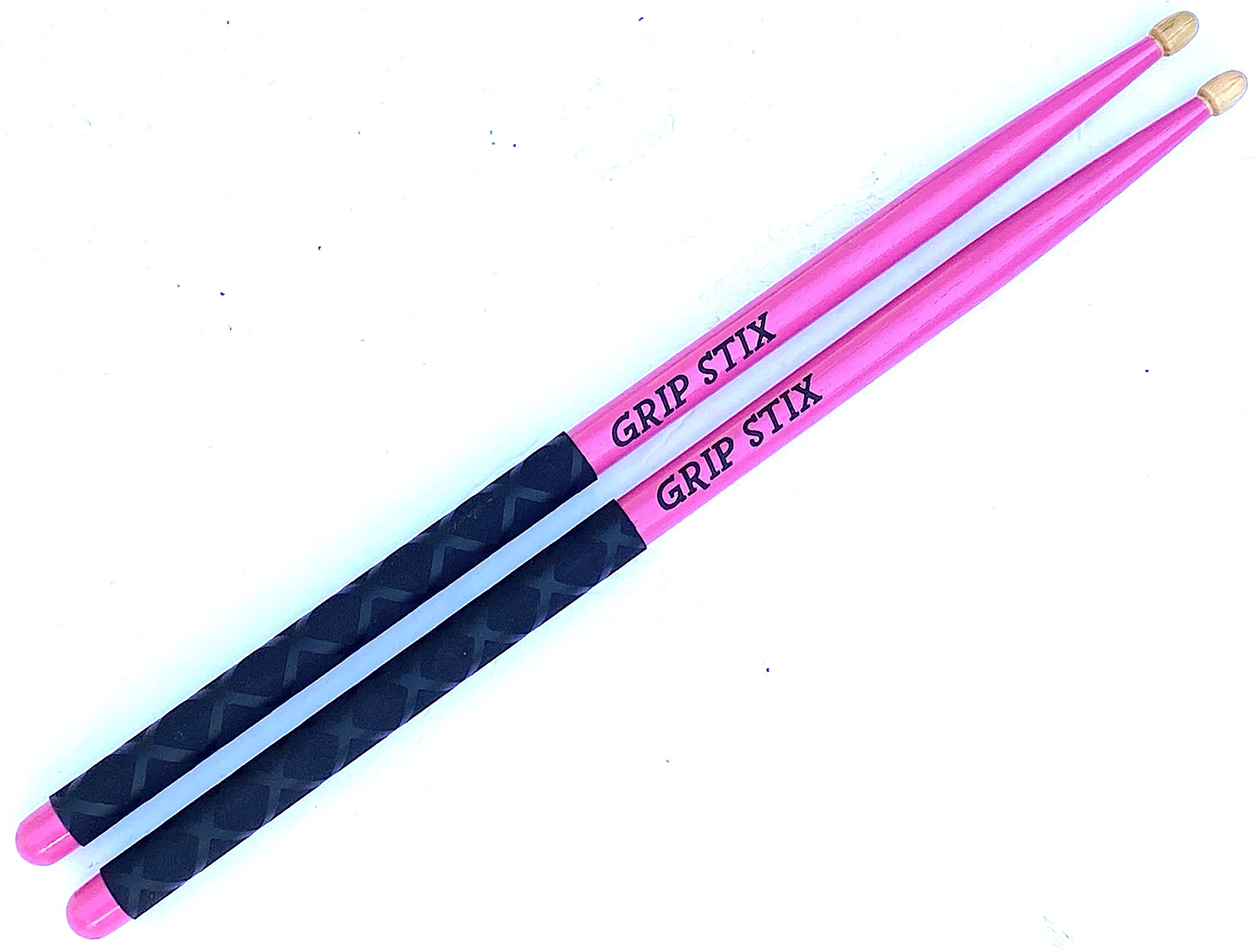 GRIP STIX15" Long PINK with Black OAK Non-Slip Grip Drumsticks -Ideal for All Drumming; Cardio, Fitness, Aerobic & Workout Exercises