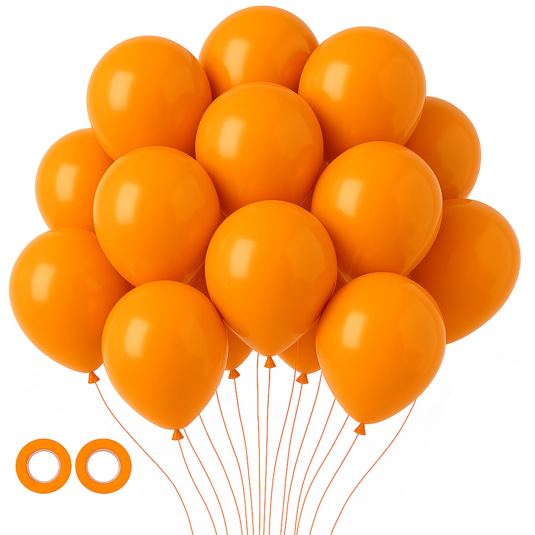Voircoloria 105pcs Orange Party Latex Balloons, 12inch
