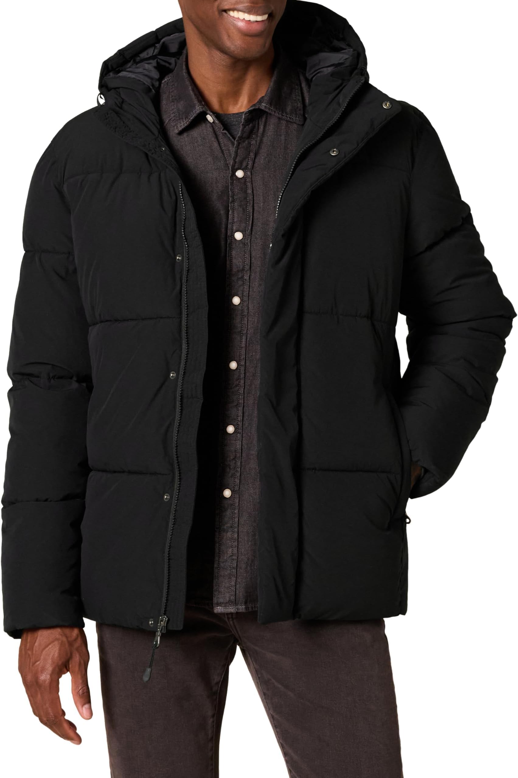 Mens Mid-Length Hooded Puffer Coat (Available in Big & Tall)