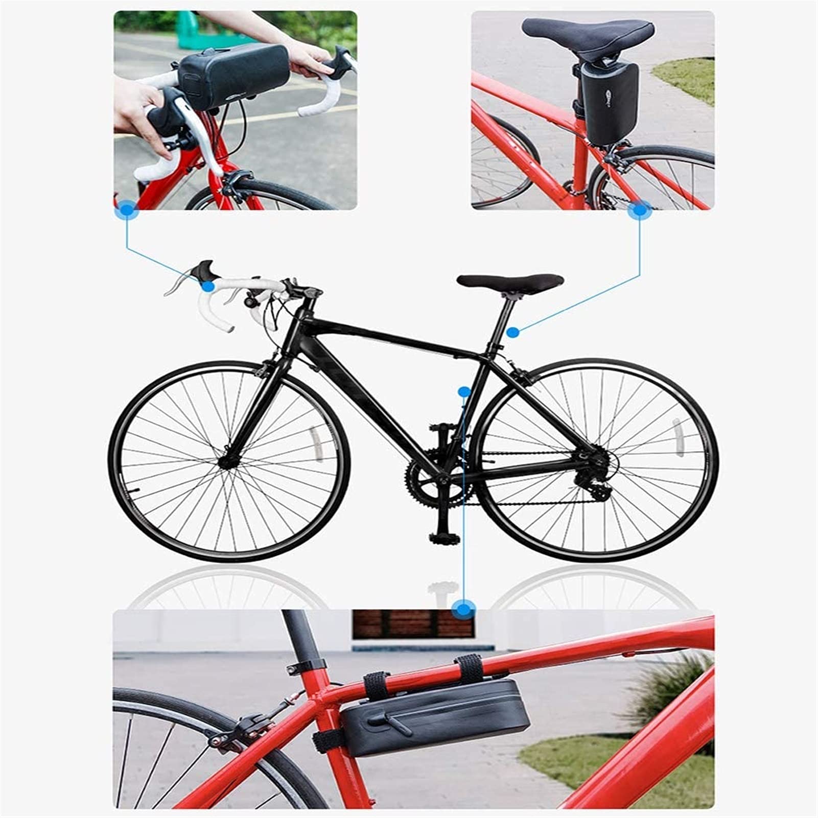 Chartered Torba z kierownicy rowerowej, sprzęt do jazdy konnej, torba rowerowa, torba przednia, torba górna(S)