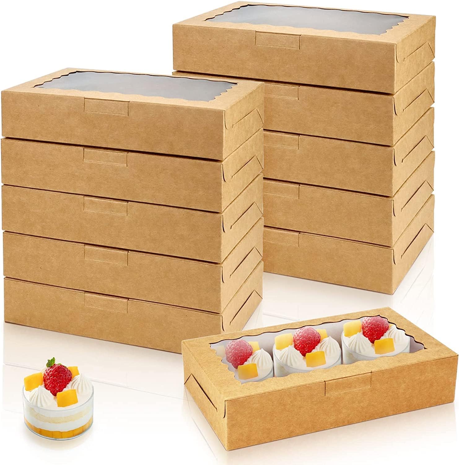 Brownie Boxes with Window - Kraft & Paper -6