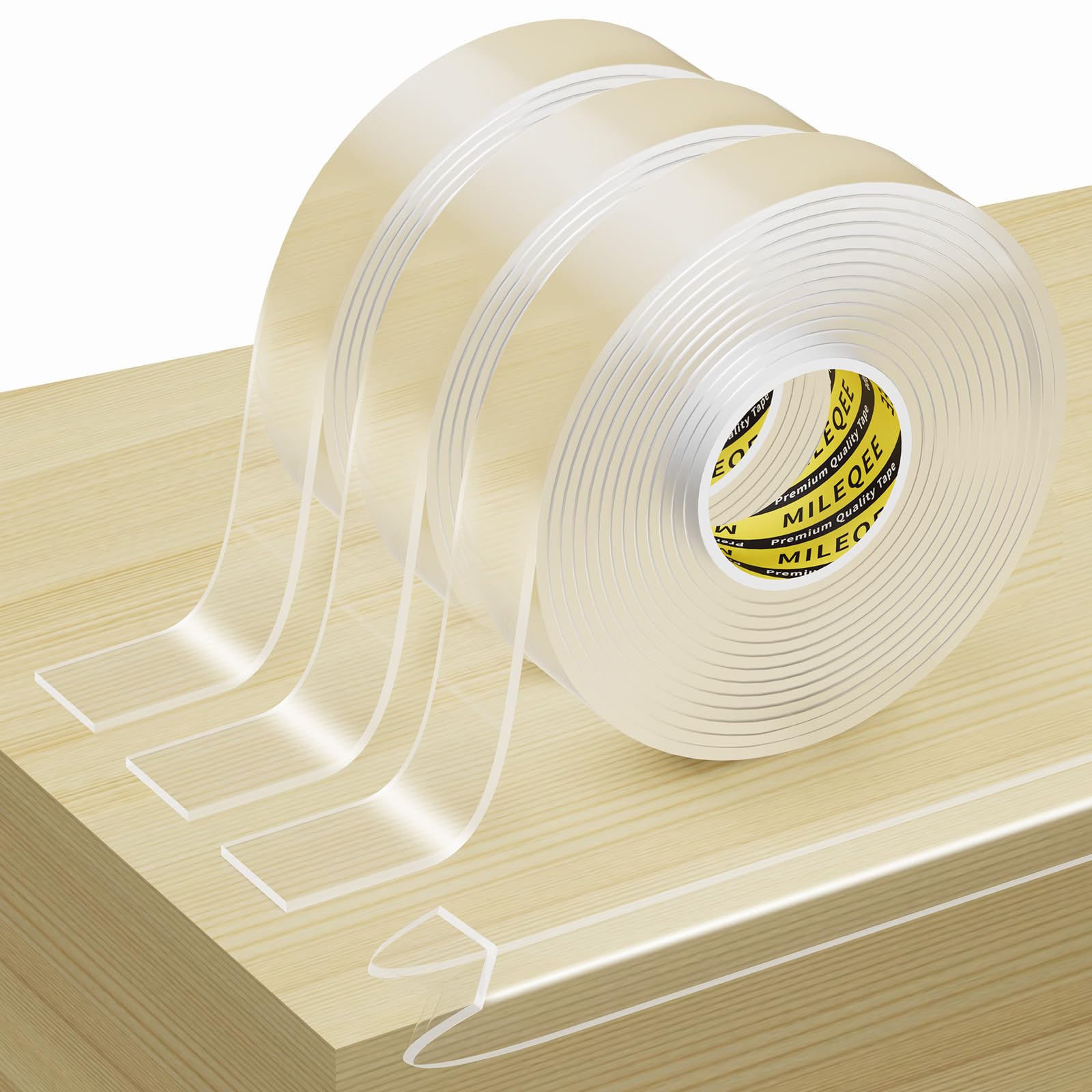 3Pack Clear Edge Protector Strip, 0.8in x 9.84FT(29.52FT Total), Sharp Edge Wrap Cover Tape, Self Adhesive Protective Bumper Guards for Cabinet Door