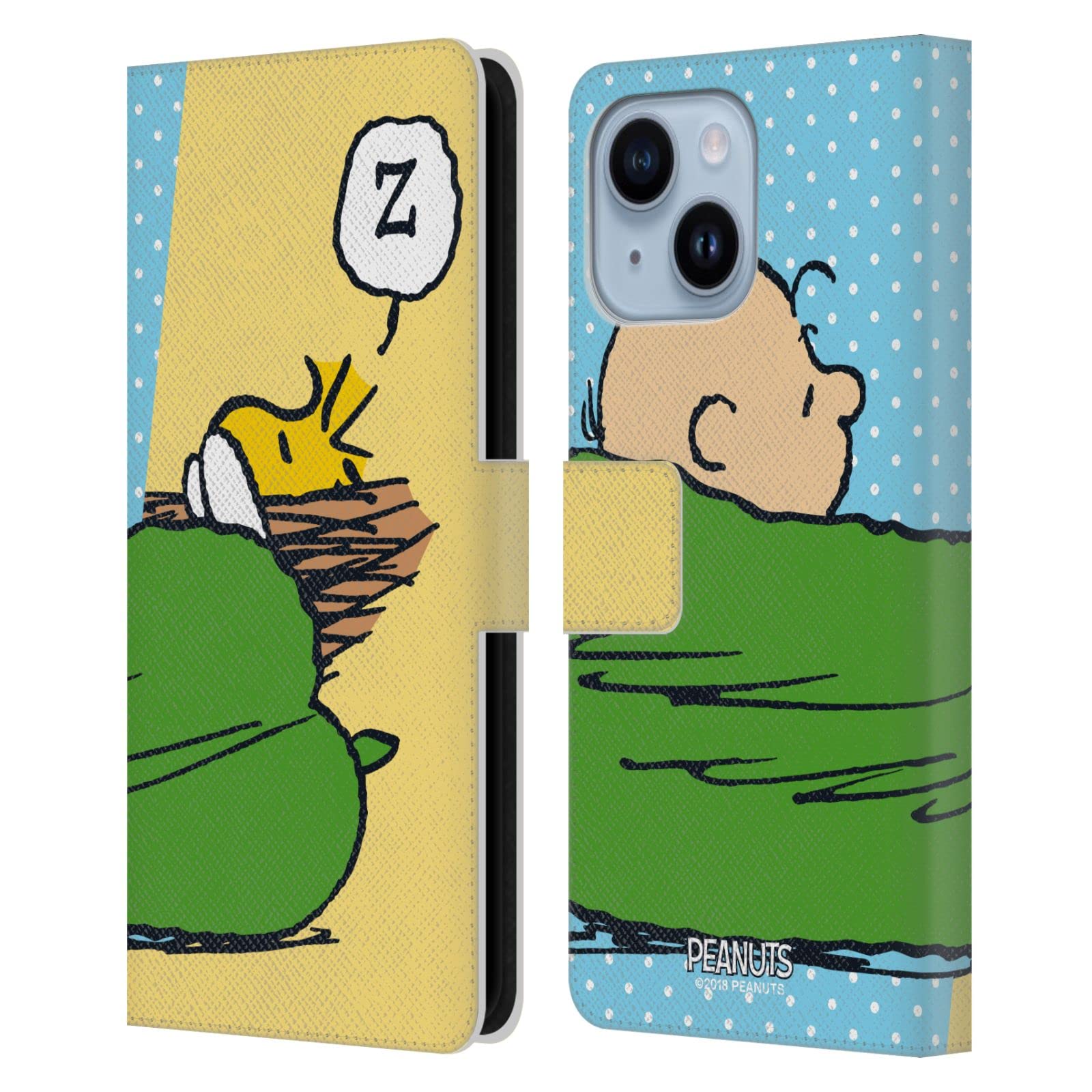 Étui portefeuille Peanuts iPhone 14 Plus en cuir Coque Charlie Brown