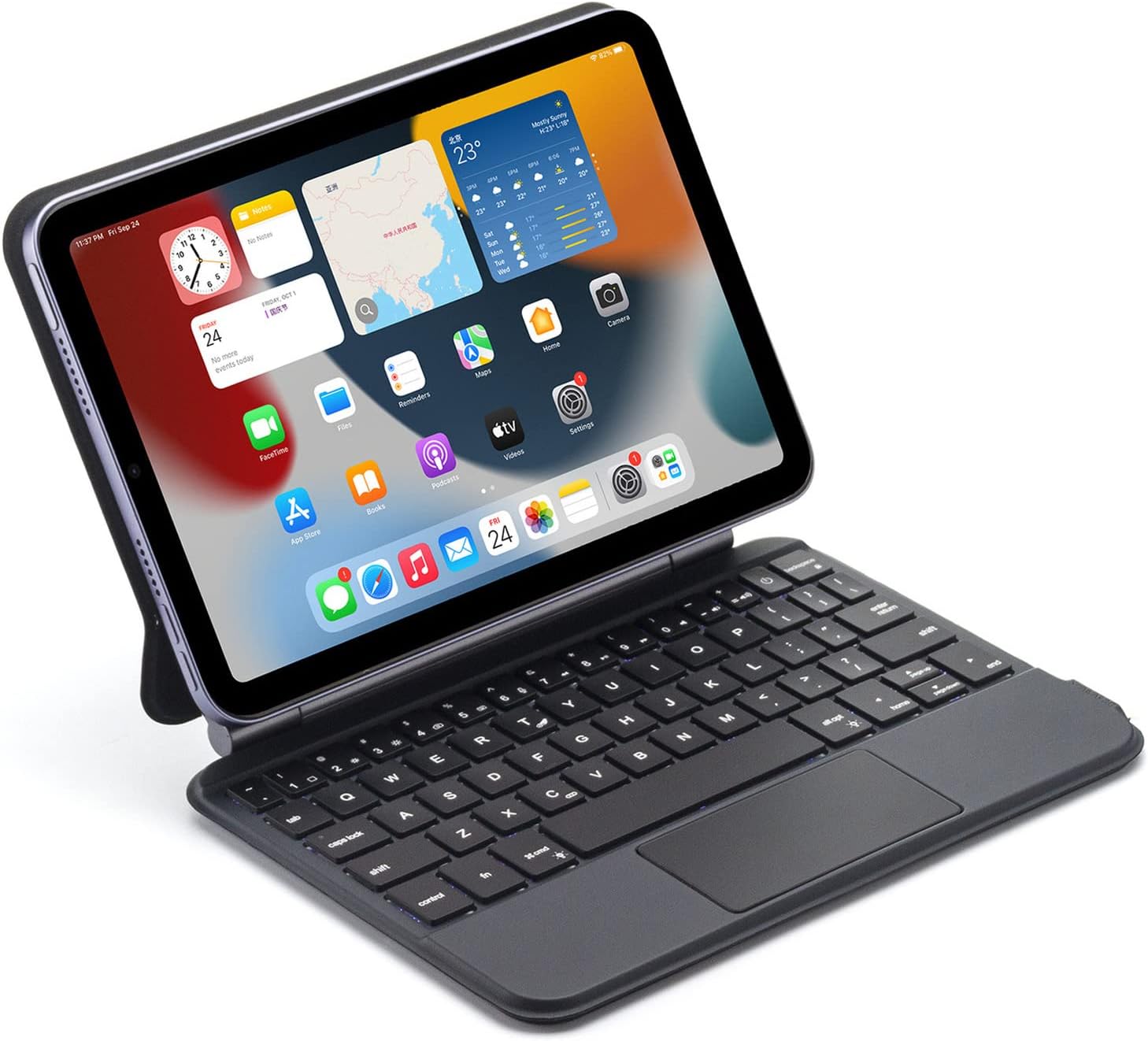 Magic Keyboard Case for iPad mini 7 (A17 Pro) 2024/iPad Mini 6 2021 8.3 Inch, 7 Colors Backlit Bluetooth Keyboard Case Cover with Multi-Touch Trackpad for iPad mini 7th/6th Generation, Black