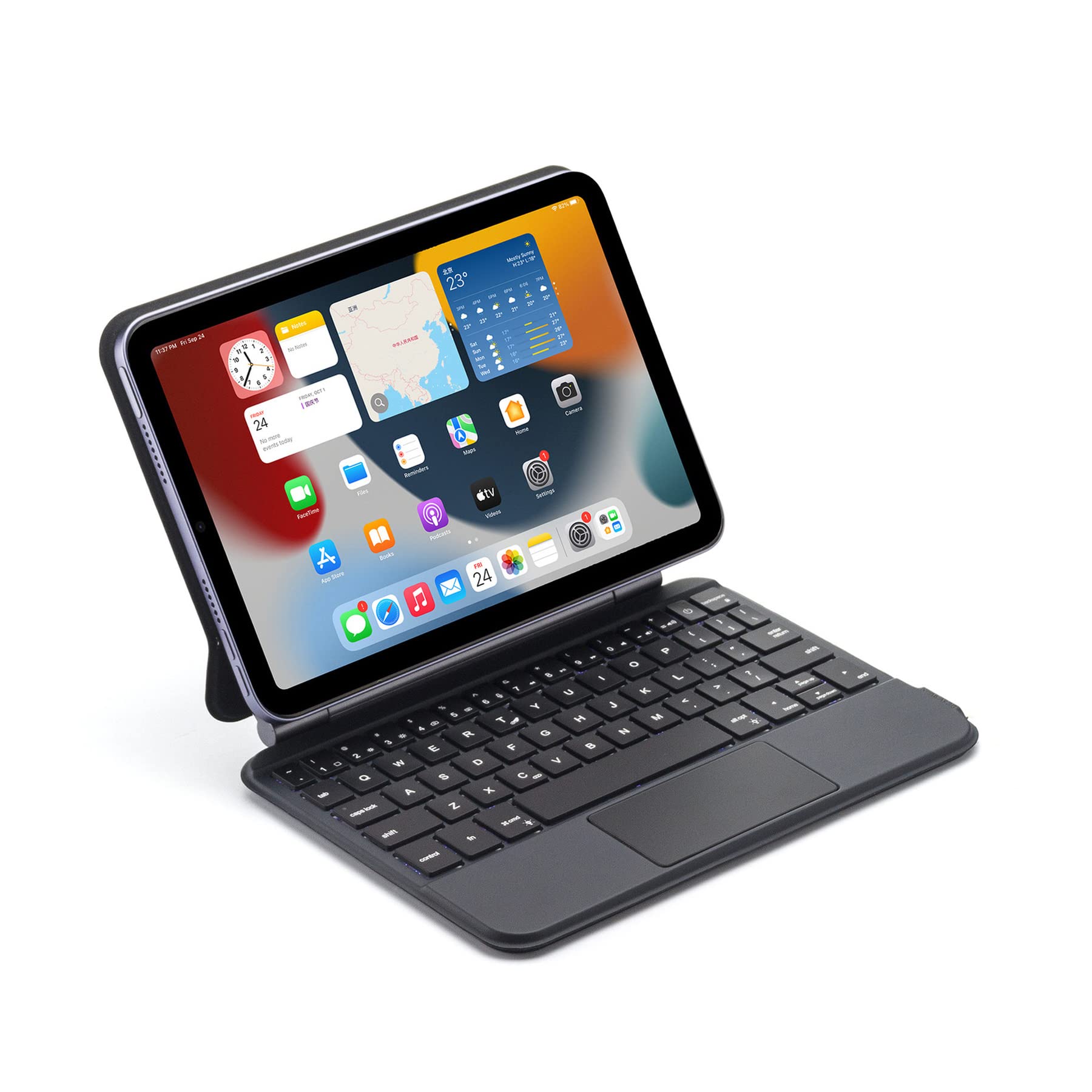Magische Tastaturhülle für iPad Mini 7 (A17 Pro) 2024, 8,3 Zoll, 7 Farben Hintergrundbeleuchtung, Bluetooth-Tastatur-Hülle mit Multi-Touch-Trackpad