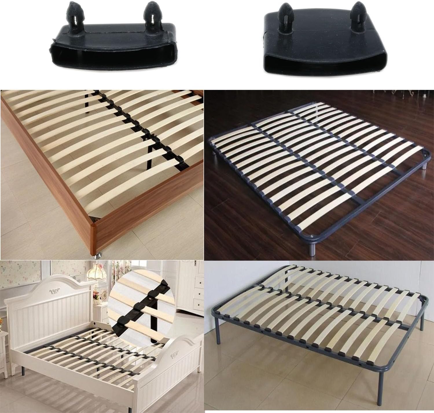 61mm x 11mm Bed Slat Holder Cover Replacement Bed Slat Holder for Bed Support Slat Central Slat Bed Support Slat 10pcs Center caps and 10pcs end caps of Bed Slat Holder