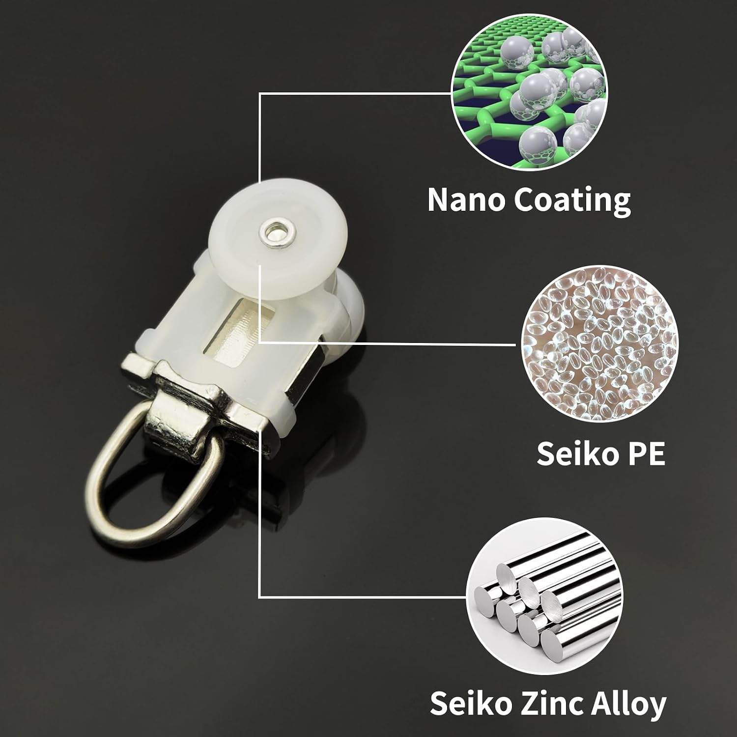 20 Pack Ceiling Roller, Sliding Curtain Gliders with Wheels, Ideal for Curtain Tracks for Ceiling and Room Divider