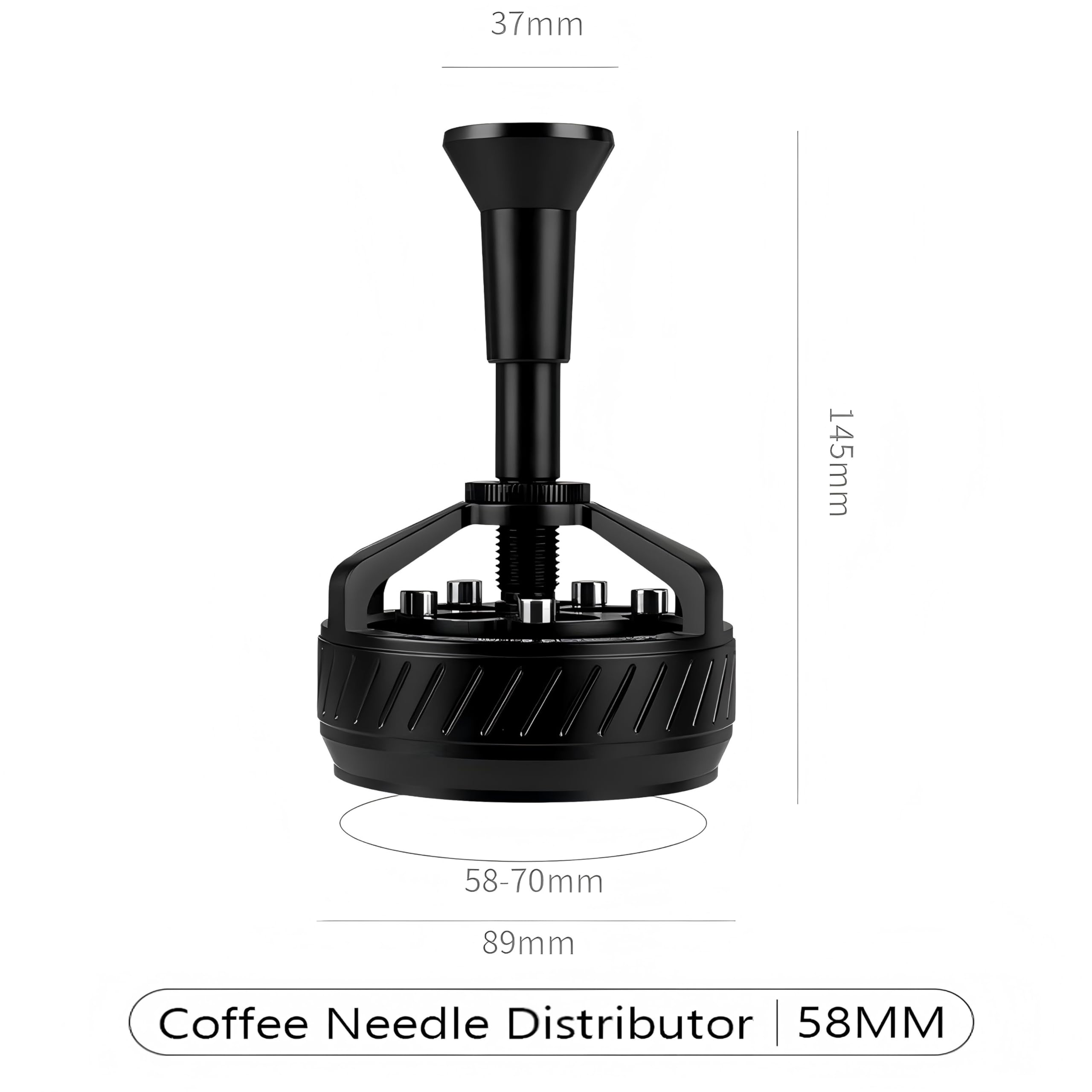WDT Tool Espresso 58 mm – narzędzie do dystrybucji espresso o regulowanej głębokości, igły ze stali nierdzewnej do portafilterów 58 mm i E61, akcesoria do kawy baristy, idealne do użytku