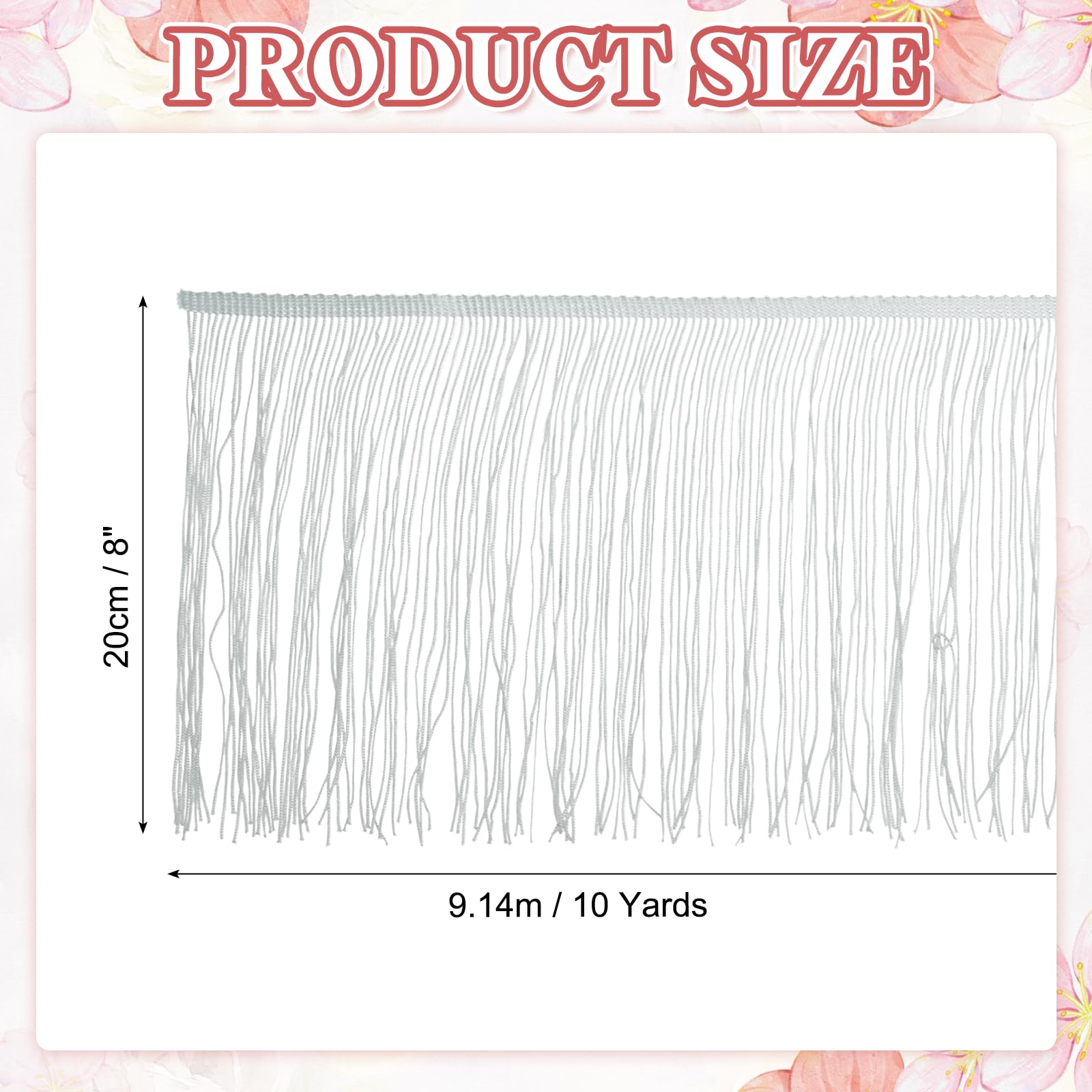 PATIKIL 10 Yards 8 Inch Fringe Trim Tassel Sewing Trim - Image 2