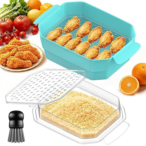 Batter Bowl with Lid, 10 Quart Breader Bowl Shaker for