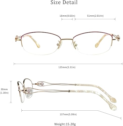 Miniatura 10 de LifeArt Alloy Semi-Rimless Reading Glasses,Blue Light Blocking Glasses, Anti Eyestrain, Computer Gaming Glasses, TV Glasses for Women Men, Anti