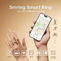 Vista 2 de Anillo inteligente Smring, anillo de seguimiento de fitness, monitor de frecuencia cardíaca rastreador de salud para mujeres/hombres, IP68—sin