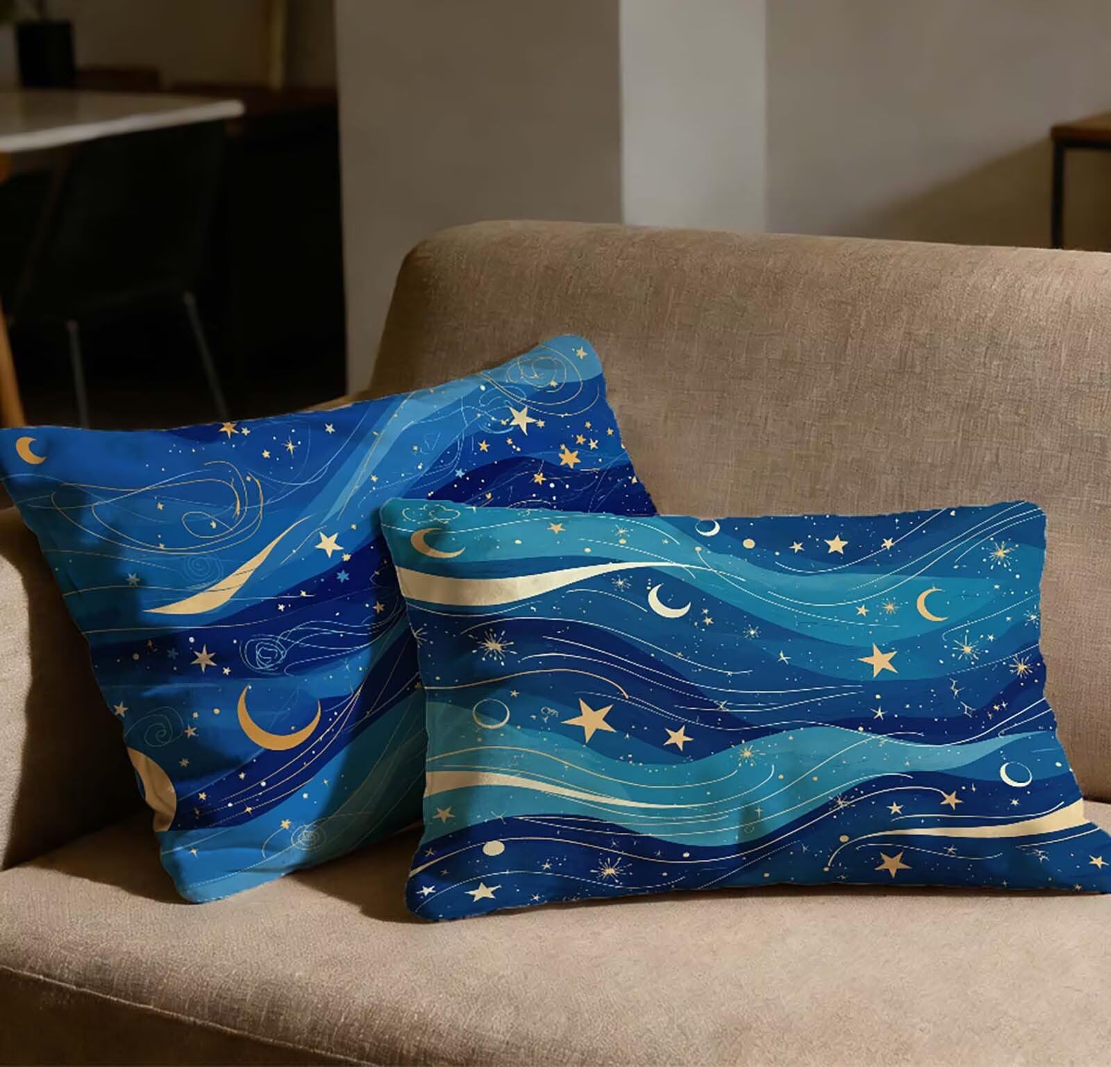 Taie oreiller 70x90 lot de 2 housses de coussin velours bleu marine luxe invisible