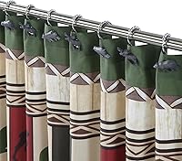 Vista 8 de Ganchos decorativos para ducha, 5 bolas de anillo de rodillo, ganchos de cortina de oso y alce para baño, juego de 12