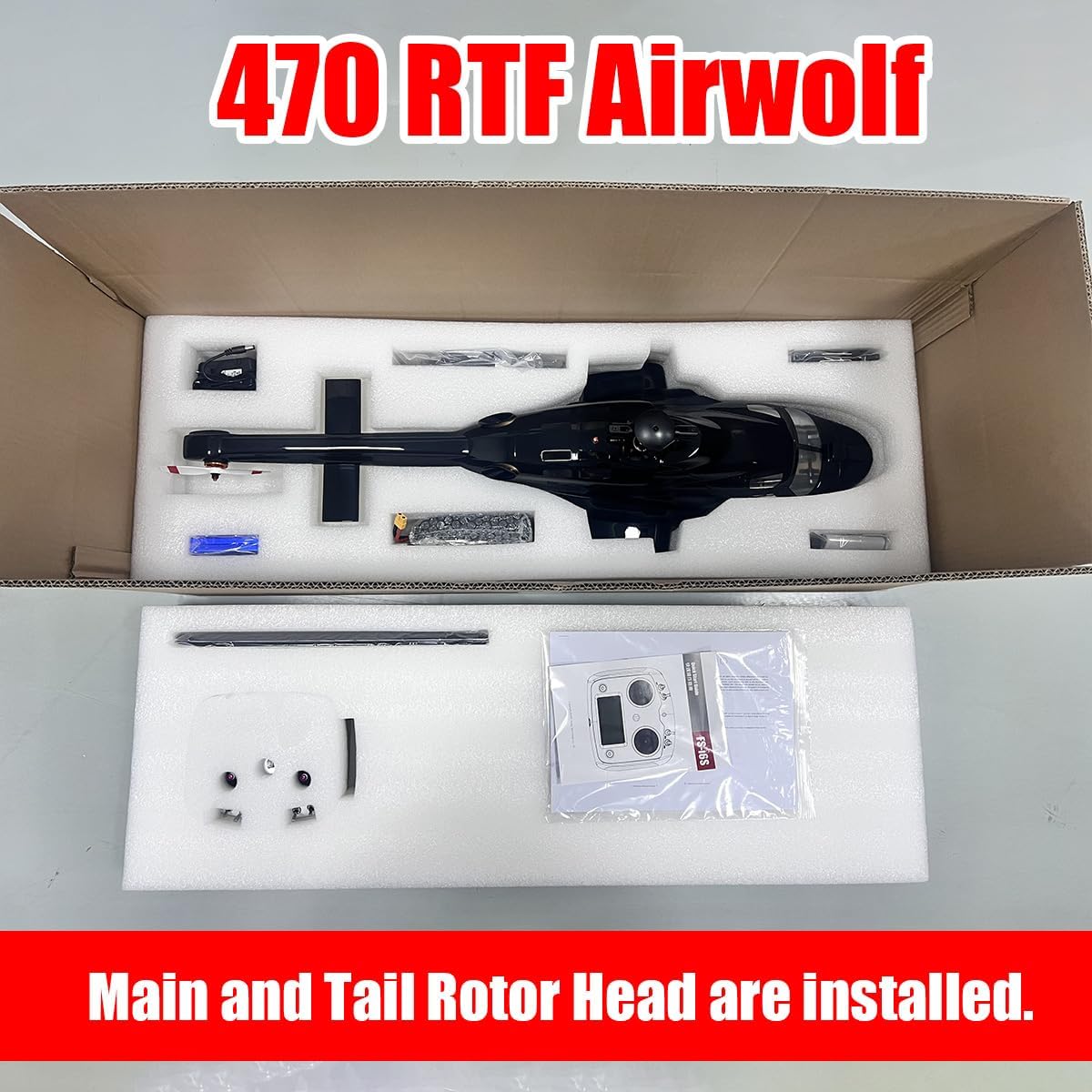Roban 470 Size Airwolf RTF RC Helicopter Scale Aircraft Model