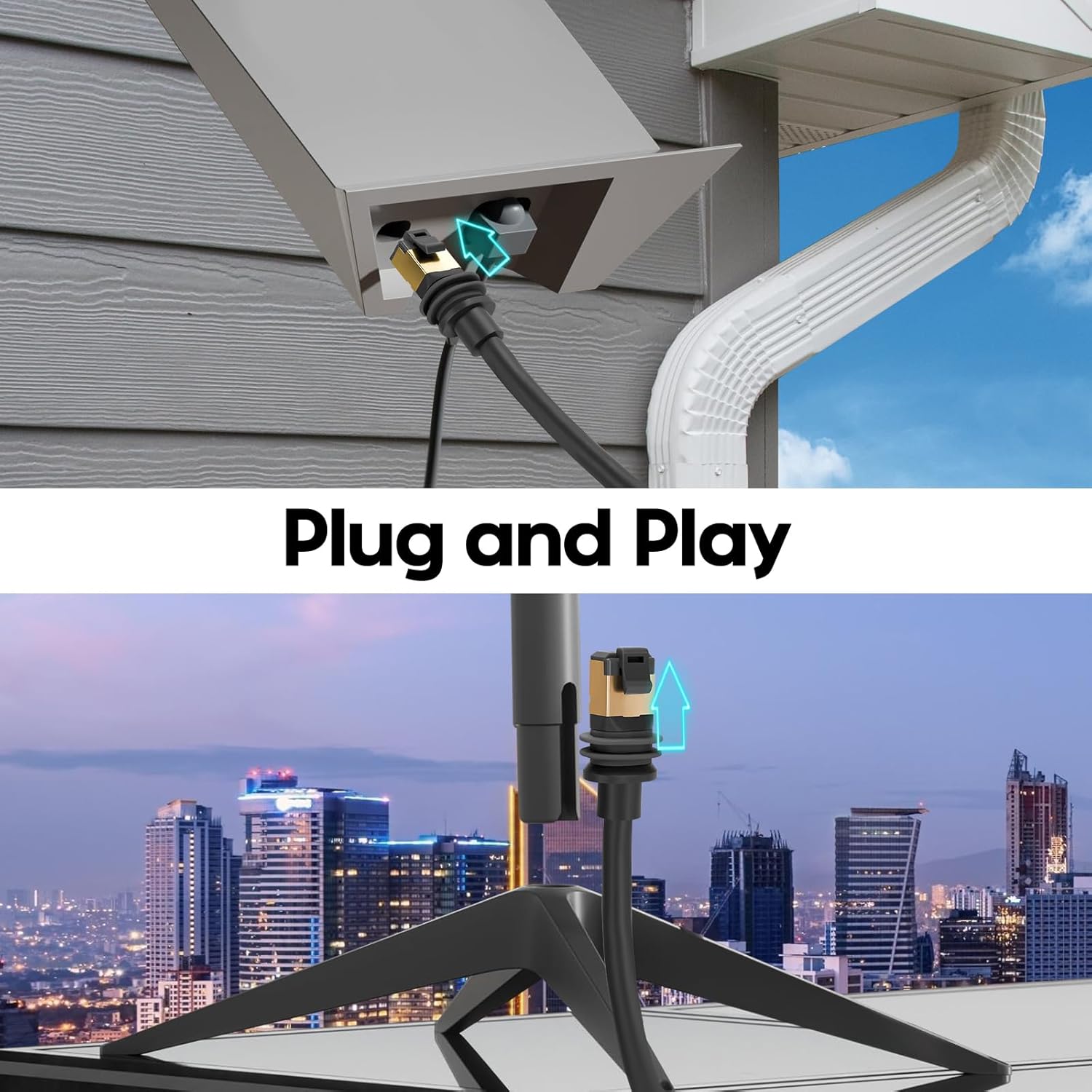 Starlink Cable V3, Waterproof Ethernet Cable (150FT/46M) for Starlink Gen 3