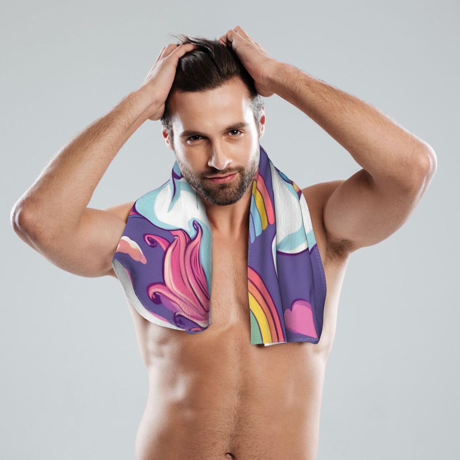 Unicorn Design Print Hand Towels for Kitchen, Decorative Bathroom Towels Decor Farmhouse Cute for Men Women Gifts