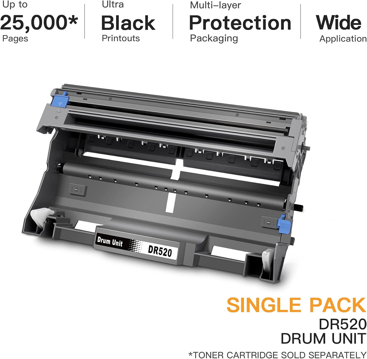 E-Z Ink Compatible Drum Unit Replacement for Brother DR520 DR620 Compatible with DCP-8065DN DCP-8060 HL-5240 HL-5250DN HL-5340D HL-5370DW MFC-8890DW MFC-8460N Printer (1 Drum Unit, 1 Pack)