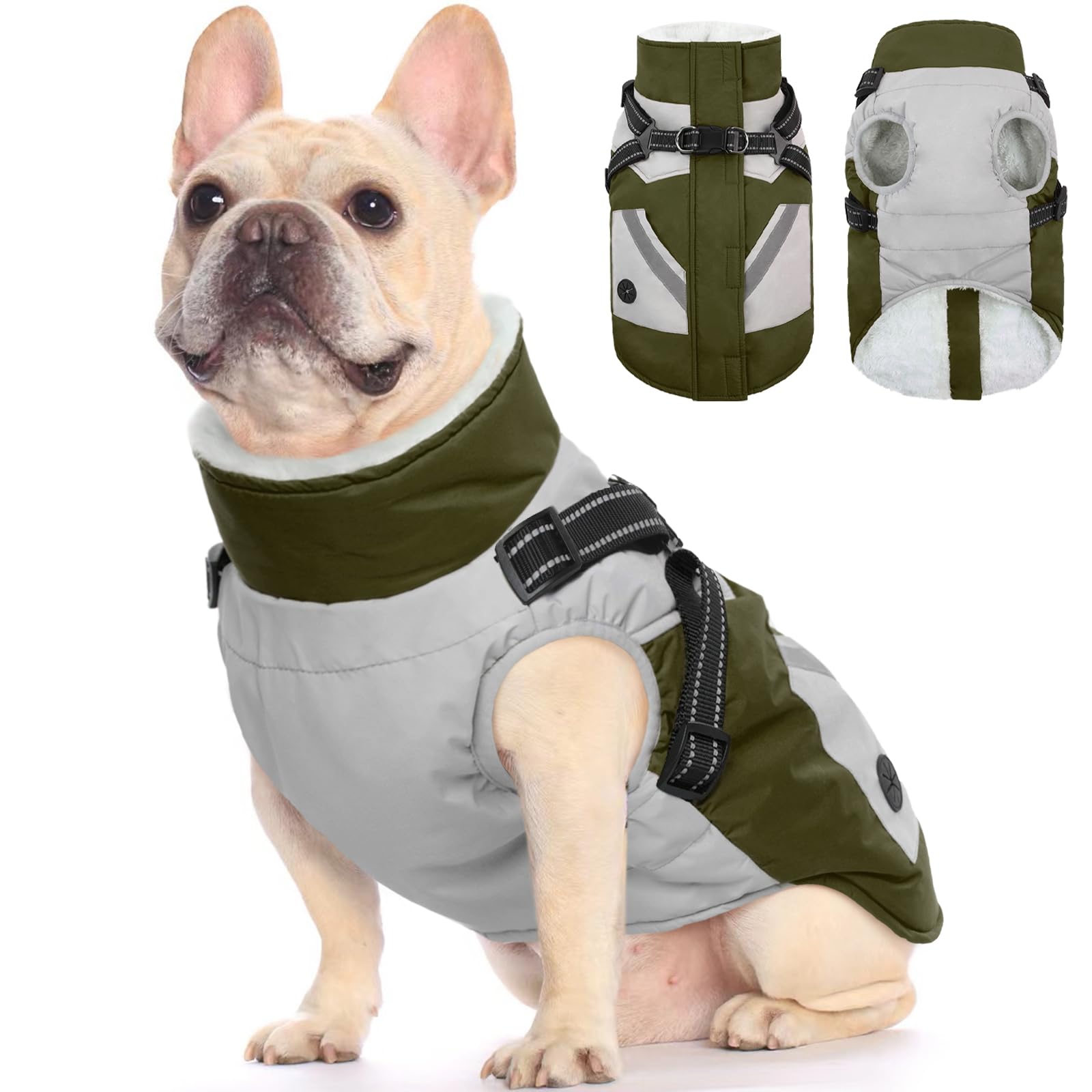 FUAMEY Zip-Up Fleece Dog Winter Jacket
