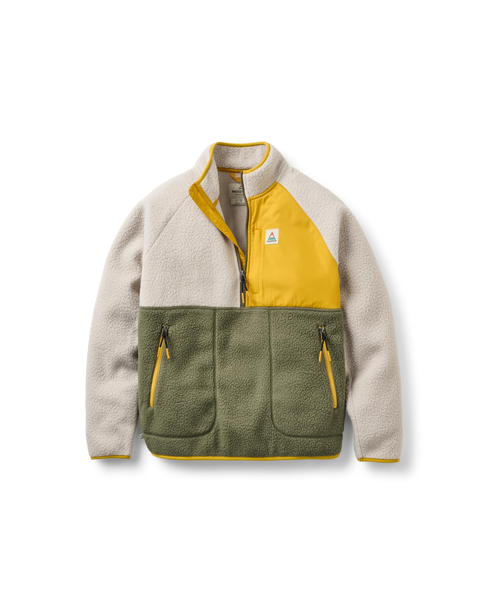 Passenger Women's Home Recycled Sherpa Fleece (UK, Alpha, M, Regular, Regular, Vintage White/Dusty Olive)