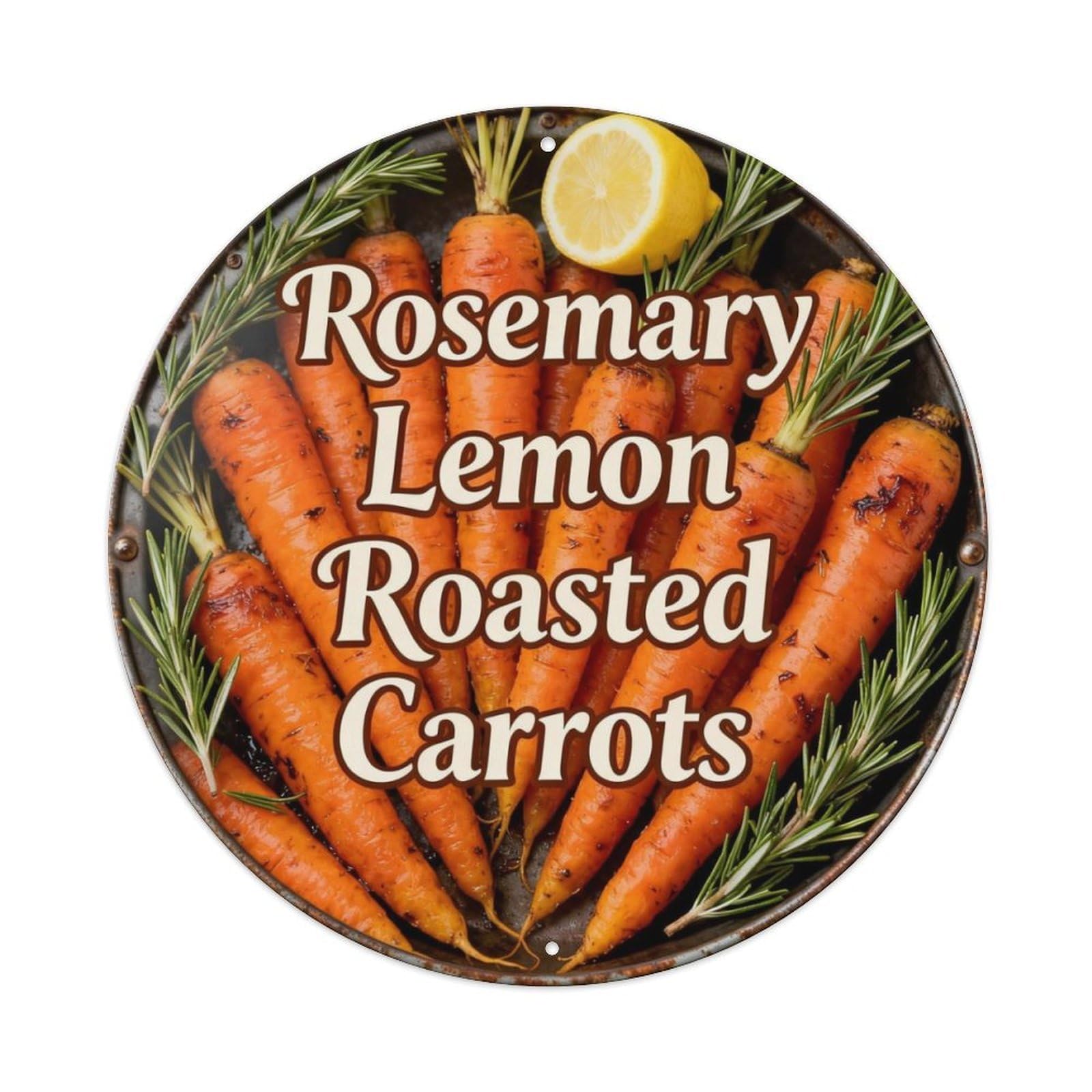 Rosemary Lemon Roasted Carrots Metal Tin Sign Plaque