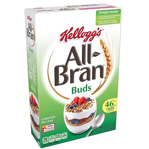 All-Bran Buds Breakfast Cereal Wheat Bran Excellent Source of Fiber 177 oz Box 2 P ACK