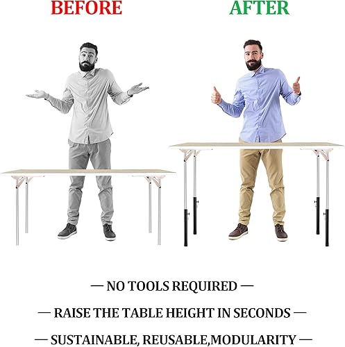 Miniatura 2 de Paquete de 8 elevadores de mesa plegables para mesas plegables, patas rectasdobladas, extensiones de patas de mesa plegables duraderas, 4