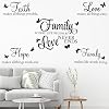 2 Sheets Vinyl Wall Decals, Faith Makes All Things Possible, Family Wall Decals Wall Stickers Quotes Inspirational Decals, Wall Quote Sayings Stickers Butterfly Wall Stickers Black