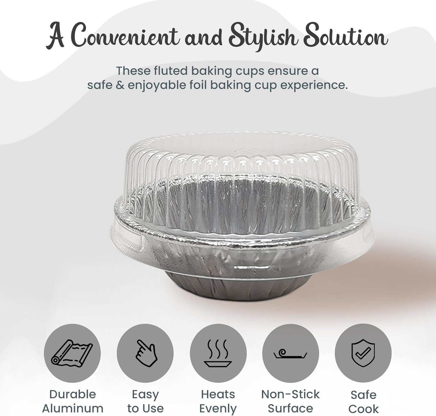 KitchenDance Disposable Aluminum Mini Tart Pans with Lid - 3 Inches Round Aluminum Foil Mini Pie Pan, Non-Stick Baking Pan Perfect for Baking, Storing, Preparing Food, #301P, Pack of 100