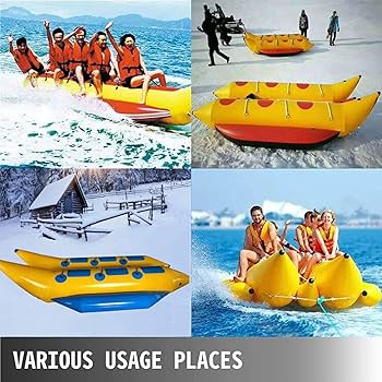 Amazon | インフレータブルバナナボート、3-6人インフレータブル
