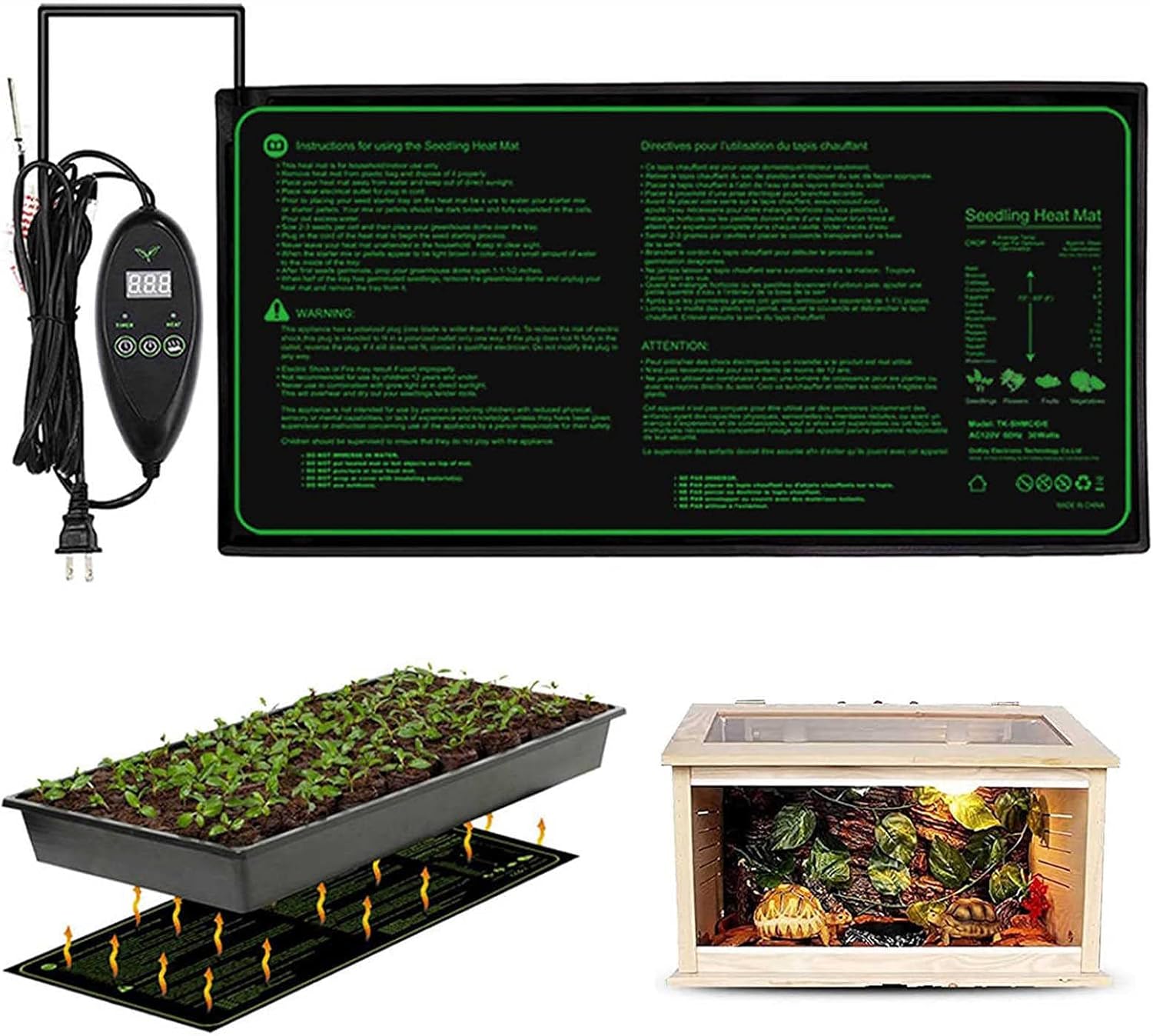 Seedling Heat Mat,Plant Heated Propagator with Thermostat