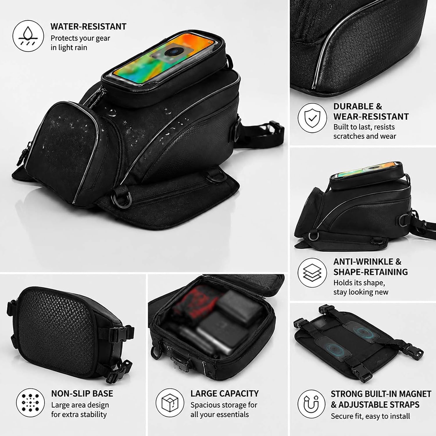 Borsa Serbatoio Moto per Triumph Tiger 900 GT PRO Tiger 850 Sport | Impermeabile grande capacità borse laterali moto, forte magnetica multifunzionale borsa, accessori moto