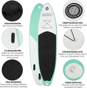 Inflatable Stand Up Paddle Board 10ft SUP Board with Full Accessories