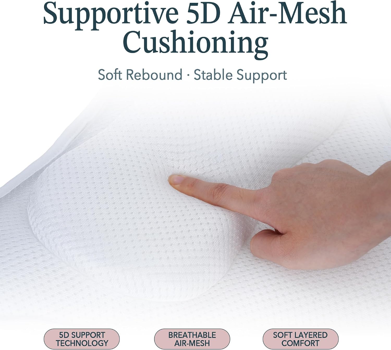 Bathtub Pillows Winged Ergonomic, Soft 5D Air Mesh Bathtub Cushion with Raised Headrest, Contoured Shoulder & Back Support, 72 Silicone Suction Cups, Machine Washable White